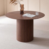 EGOONM Mesa de Comedor Redonda Mesa Nórdica para 4~6 Personas, Mesa de Comedor Circular con Base de Madera, Mesa de Comedor de Cocina Φ120cm - details 5