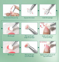 Nailpop 100 Uds esponjas para uñas para Ombre con 1 Uds bolígrafo para diseños de uñas accesorios para uñas degradados bloque de esponja reemplazable - details 7