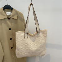 Bolso de mano tejido de paja para mujer, elegante, informal, con asa superior, Retro, a la moda - details 22