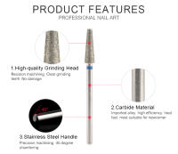 Broca de Uñas de Diamante KADS Herramienta de Accesorio de Molienda y Lijado de Uñas para Manicura y Pedicura Removedor de Piedra de Diamante con Búfer - details 1