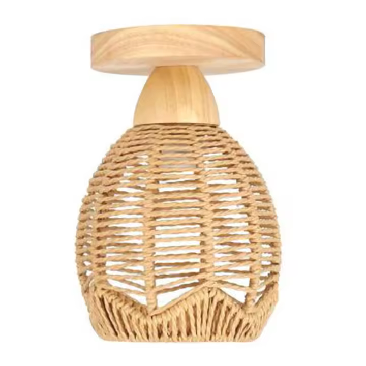 Sombra de Luz de Techo de Ratán E26 Iluminación y Decoración para Baño Porch Farmhouse - 1