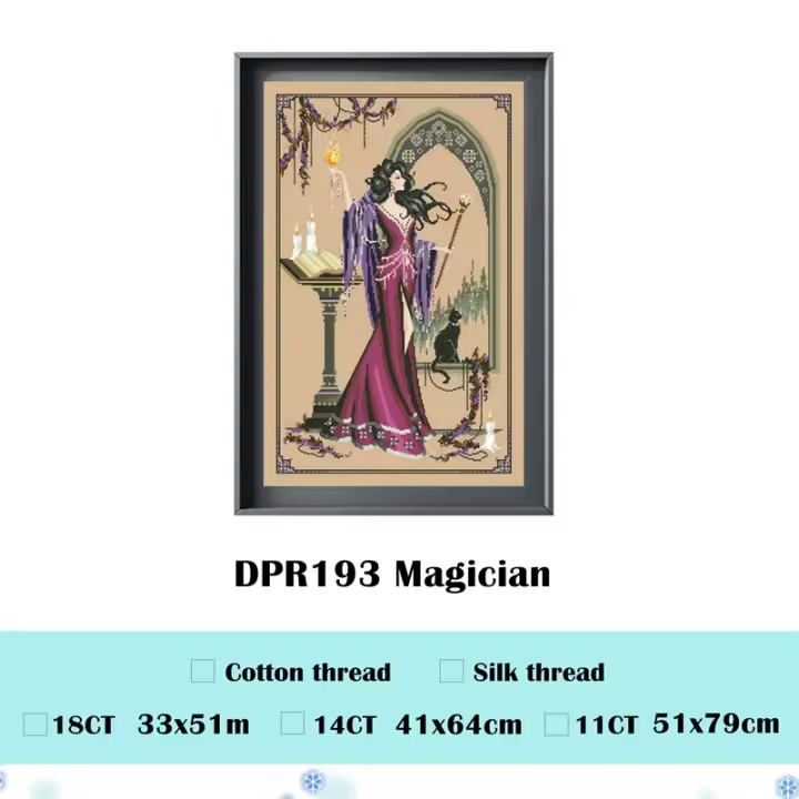 Kit de punto de cruz de mago, tejido aida de cuentas de hadas femeninas, 18CT, 14ct, 11CT, lino, hilo de algodón, kits de bordado, juego de manualidades DIY - 1