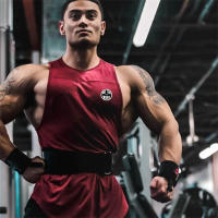 Men Casual Sport Cotton Tank Tops Summer Breathable Sleeveless 0-Neck Solid Print Loose T-Shirts Gym Bodybuilding Fitness Vests - details 12