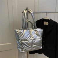 Bolso de algodón acolchado para mujer, bolsa de hombro de gran capacidad, a la moda, de diseñador, de lujo - details 6