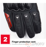 SOUMY-guantes de invierno para motocicleta, manoplas cálidas para esquí, nieve, impermeables, pantalla táctil, ciclismo, moto, dedos completos, algodón grueso - details 13