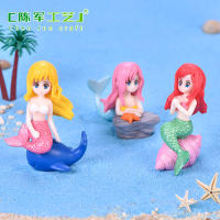 Modelo en miniatura Conjunto de 4 adornos de sirena Figuras de bricolaje Manualidades Juguete Modelo de resina de simulación Mini decoración de paisaje para regalos de decoración del hogar - details 5