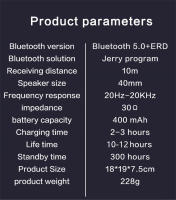 07S auriculares inalámbricos plegables, auriculares estéreo ajustables para juegos, Bluetooth + TF Play + 3,5mm AUX, 3 modos, auriculares HIFI de graves fuertes - details 14