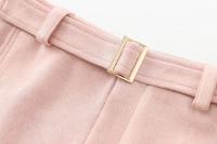 Elegant Women With Belt Faux Suede Mini Skirt Female Office Wear High Waist A-line Skirts faldas mujer - details 3
