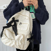 Mochila escolar con lazo para mujer y niña, morral bonito con personalidad, estilo universitario - details 15