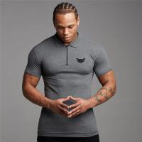 European and American style Fashion Zip Print Polo Tees Mens Cotton Slim Polo Shirts with Short Sleeve Fitness Polo T-Shirt - details 5