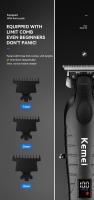 Kemei-cortadora de pelo profesional para hombre, maquinilla de cortar el pelo con acabado eléctrico, inalámbrica, recargable, sin espacios, 2293 - details 6