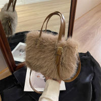 Bolso de mano de piel sintética para mujer, bolso de hombro cruzado suave, diseño de lujo, de felpa, de invierno - details 22
