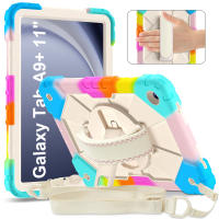 Funda de Silicona PC para Samsung Tab A9 Plus con Correa Portátil Ajustable Resistente a Golpes y Caídas Diseño Geométrico Estilo de Montaje en Escritorio - details 3