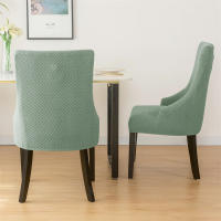 Funda elástica para silla de comedor, fundas para sillas de LICRA Jacquard, respaldo alto elástico, sillones inclinados, para cocina de Hotel, 1 ud. - details 8