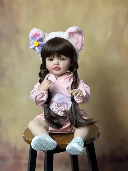 BZDOLL-Muñeca Reborn realista de silicona suave de cuerpo completo para niña, juguete de casa de juegos, regalo de cumpleaños, 55CM, 22 pulgadas - 1