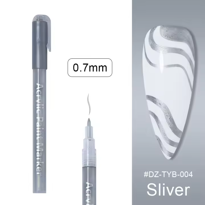 Pincel de Línea Impermeable para Pintura y Dibujo Arte Clavo Herramientas de Manicura con Patrón de Flores Diseño 3D Abstracto - 1