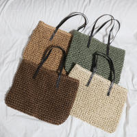 Bolso de playa de verano para mujer bolso de ratán tejido hecho a mano paja de gran capacidad bolso de hombro de cuero para mujer nuevo bohemio - details 20
