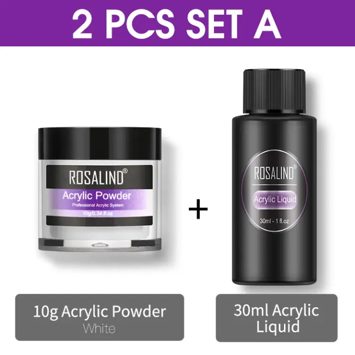 ROSALIND-Juego de polvos acrílicos para manicura, kit líquido para esculpir flores de cristal, Gel para extensión de uñas - 1
