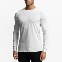 Camiseta de Compresión para Fitness Cuello Redondo, Ajuste Delgado, Manga Larga, Gráfico de Entrenamiento de Bodybuilding Moda de Otoño para Hombres - details 7