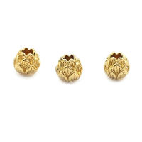 Cuentas de ojo de libélula de latón de Color dorado de 18K con patrón, cuentas espaciadoras de barril de bola redonda, fabricación de joyería, accesorios de pulseras Diy - details 92