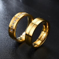 Anillos de compromiso de pareja de acero inoxidable a la moda para mujeres y hombres, anillo de cristal I LOVE YOU, regalo de joyería de boda 2024 - details 9
