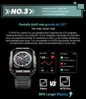 Blackview W70 Pro Sport Smartwatch, pantalla HD de 2.01'' TFT reloj inteligente resistente para exteriores con iluminación LED de emergencia, llamadas Bluetooth, brújula - details 18