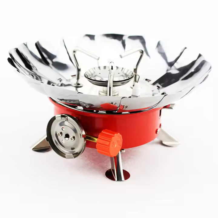 Mini calentador portátil para exteriores, quemador de loto para acampar, cocina, calefacción, conector plegable, tarjeta, estufa de gas a prueba de viento - 1