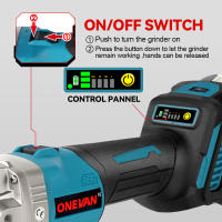 ONEVAN-amoladora angular eléctrica sin escobillas, 125MM, 3000W, 6 engranajes, cortador de pulido, herramienta eléctrica de madera y Metal para Pin de batería Makita de 18V - details 4