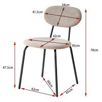 Juego de 4 sillas de comedor nórdicas con patas de hierro tapizadas simples premium apilables para sala de estar/salón de espera/bar/restaurante - details 0