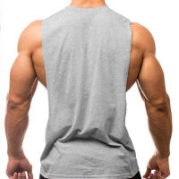 Men's Summer Gym Bodybuilding Tank Tops High Quality Sleeveless Cotton T-shirts Workout Fitness Singlets Sport Vest Clothing - details 5