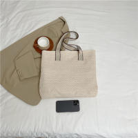 Bolso de mano tejido de paja para mujer, elegante, informal, con asa superior, Retro, a la moda - details 27