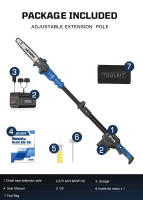SWANSOFT CS-10 Motosierra eléctrica sin escobillas de 600W, sierra para ramas altas, herramienta de poda de árboles de jardín para batería de 21V - details 6
