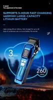 Kemei-cortadora de pelo profesional, juego de cortadora de pelo inalámbrica, cortador de pelo eléctrico, Máquina para cortar cabello recargable, Motor sin escobillas - details 13