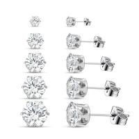 Juego de 5 pares de pendientes de circonio para mujer y hombre, pendientes de Color dorado y plateado, Piercings para las orejas Unisex, regalo de joyería - details 1