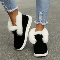 Ladies Ankle Boots Women Winter Warm Plush Fur Snow Boots Suede Leather Shoes Ladies Slip on Comfortable Female Footwear 2022 - details 7