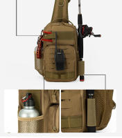 Bolsa táctica de pesca para el pecho con soportes para caña, para caza, escalada, Camping, caja Molle grande, almacenamiento, señuelo, riñonera deportiva - details 5