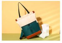 Mochila impermeable para ordenador portátil, de gran capacidad bolso de hombro, bolso de viaje portátil para mujer, Color de contraste - details 2