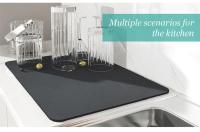 Estera grande superabsorbente para cocina, tapete de drenaje para platos de café, estera de secado, almohadilla de drenaje para baño de secado rápido, mantel individual para grifo de cocina - details 2