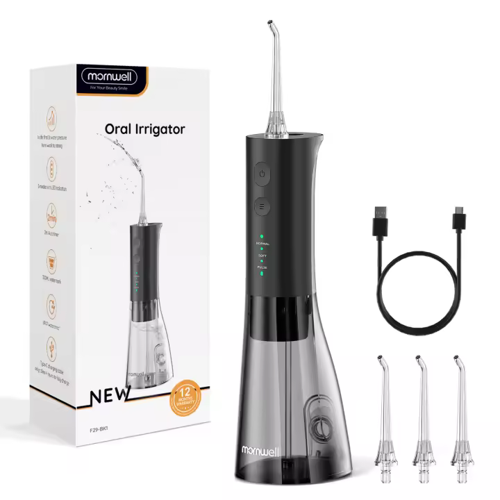 Mornwell-irrigador Oral F29, 3 modos, irrigador Dental con chorro de agua para dientes, recargable, portátil, tanque de agua de 180ML, limpiador de dientes - 1
