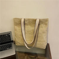 Bolso de mano tejido de paja para mujer, elegante, informal, con asa superior, Retro, a la moda - details 19