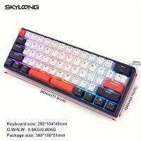 SKYLOONG GK61 QMK/VIA teclado por Cable Mini 60% de diseño RGB retroiluminación interruptor mecánico de juego USB plug - in caliente PBT - details 0
