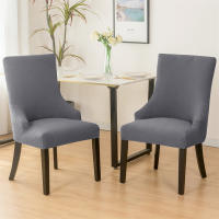 Funda elástica para silla de comedor, fundas para sillas de LICRA Jacquard, respaldo alto elástico, sillones inclinados, para cocina de Hotel, 1 ud. - details 54