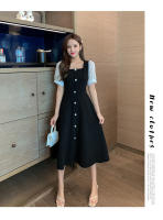 Vestidos midi de manga larga con cuello cuadrado vintage - details 6