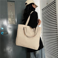 Bolso de mano tejido de paja para mujer, elegante, informal, con asa superior, Retro, a la moda - details 3