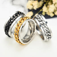 Anillos de cadena giratorios de titanio de acero para mujeres y hombres, anillo giratorio de descompresión, anillo de cadena multifuncional, anillo abridor de botellas, regalo - details 9