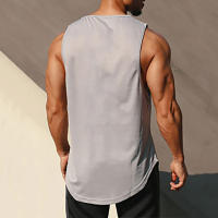 New Casual Fashion Elastic Mesh T-shirt Gym Tank Tops Men Bodybuilding Fitness Sleeveless Singlet Summer Workout Muscle Vests - details 7