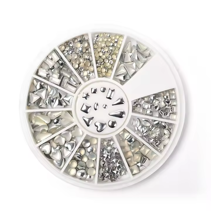KADS 3D metálico oro/plata remache escamas de uñas arte Decoración Accesorios de uñas manicura brillo gemas - 1