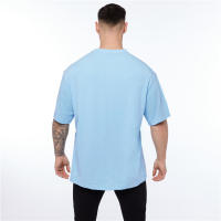 Gym Fitness Sports Loose Oversized T-shirts Casual Short Sleeve Mesh Breathable Tops Summer Men Bodybuilding Workout Shirts - details 14
