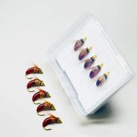 5 uds/10 Uds cabeza de cuentas de latón biónicos Ninfa Scud mosca insecto gusano para trucha pesca de lubina Ninfa cebo para insectos artificiales tamaño del señuelo # 10 - details 0