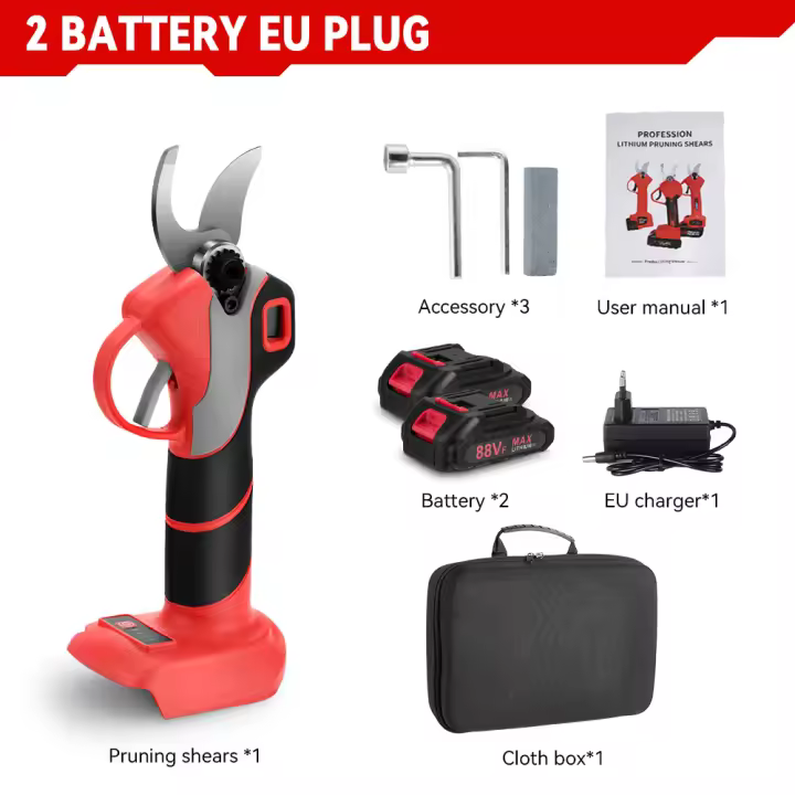 Tijeras de podar eléctricas sin escobillas ONEVAN de 30 mm, 4 velocidades, inalámbricas, recargables, herramienta de podar ramas de árboles para batería de 21 V y 18 V - 1